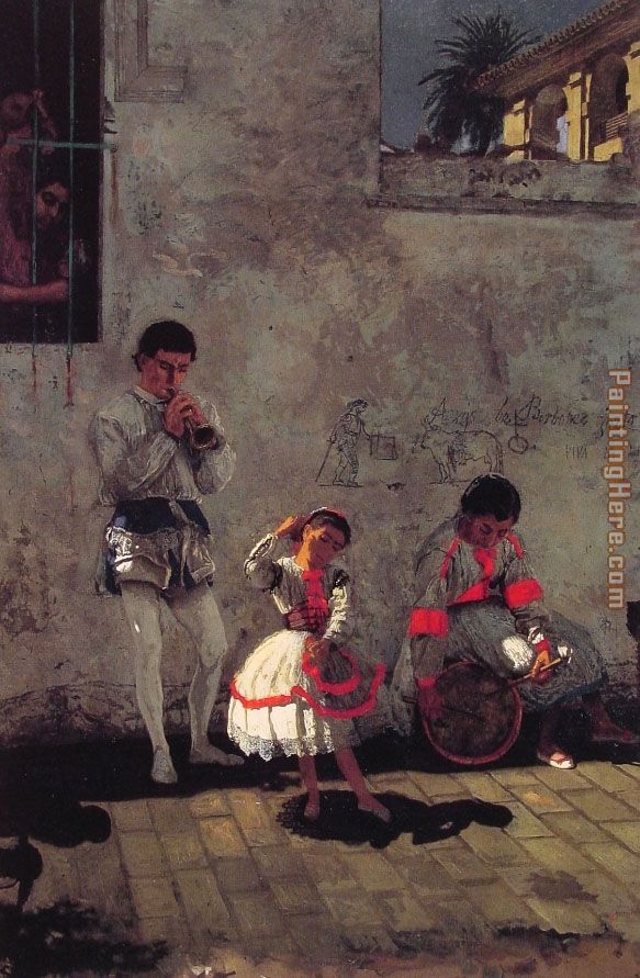 A Street Scene in Seville painting - Thomas Eakins A Street Scene in Seville art painting